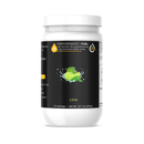 A white plastic supplement tub with a black label reading 'PERFORMANCE + FUEL' and 'Lime' on the front, shown on a plain white background.
